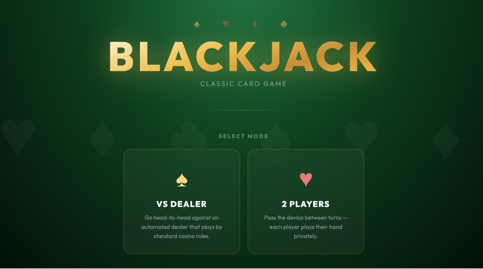 Blackjack gameplay screenshot 1