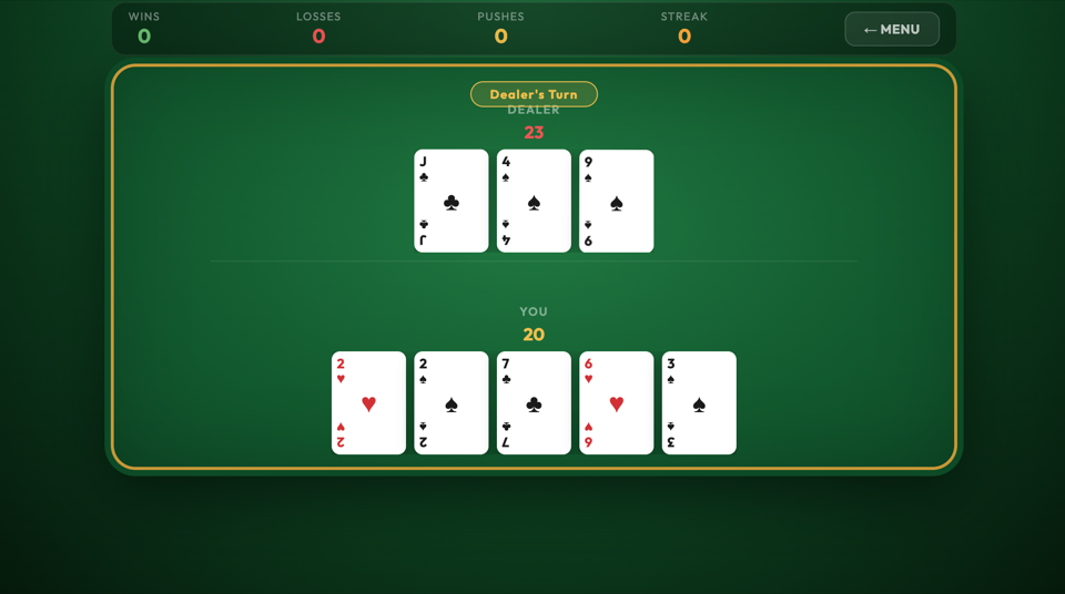 Blackjack gameplay screenshot 3
