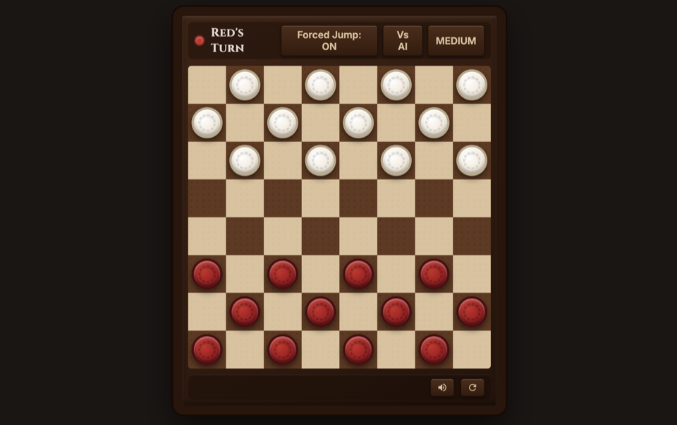 Checkers gameplay screenshot 2