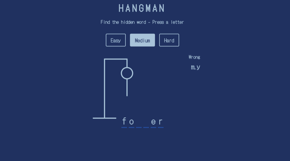Hangman gameplay screenshot 1