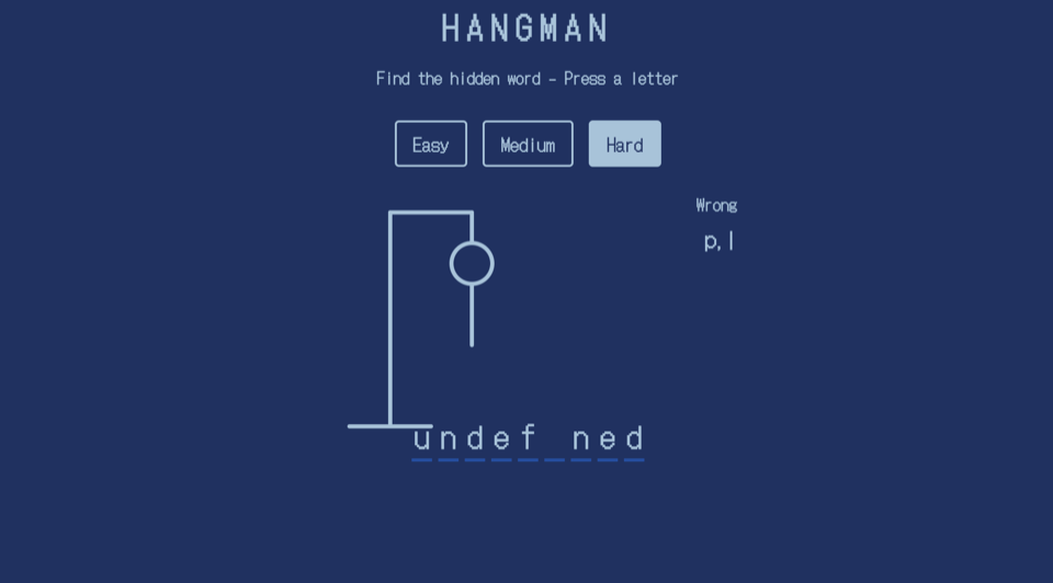 Hangman gameplay screenshot 2