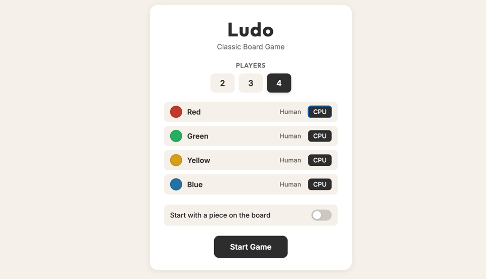 Ludo gameplay screenshot 1
