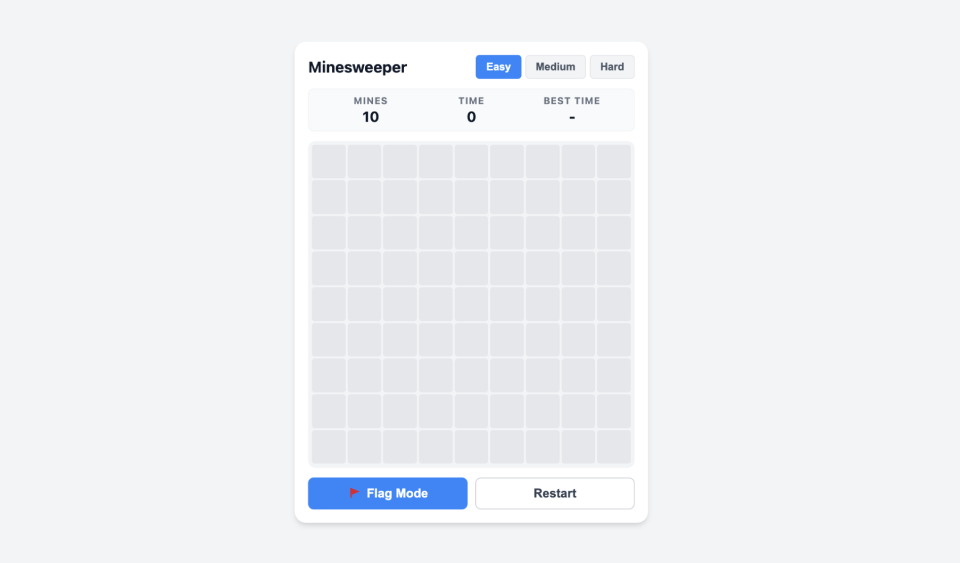 Minesweeper gameplay screenshot 1