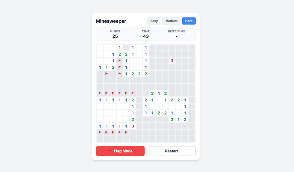 Minesweeper gameplay screenshot 2
