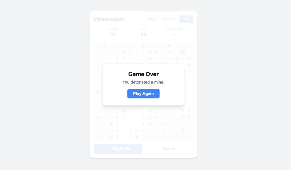 Minesweeper gameplay screenshot 3
