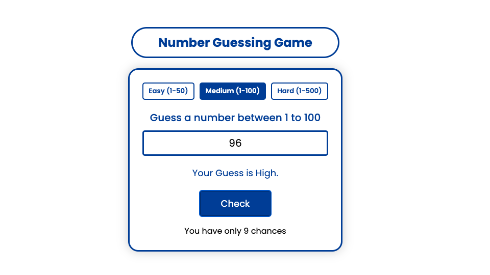 Number Guessing gameplay screenshot 2