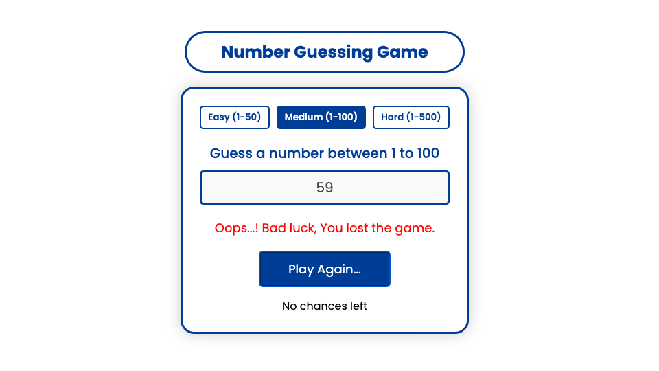 Number Guessing gameplay screenshot 3