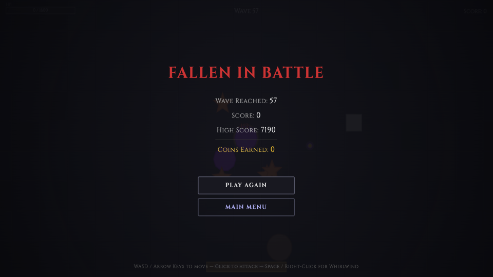 Shape Arena Fallen in Battle Stats Screen