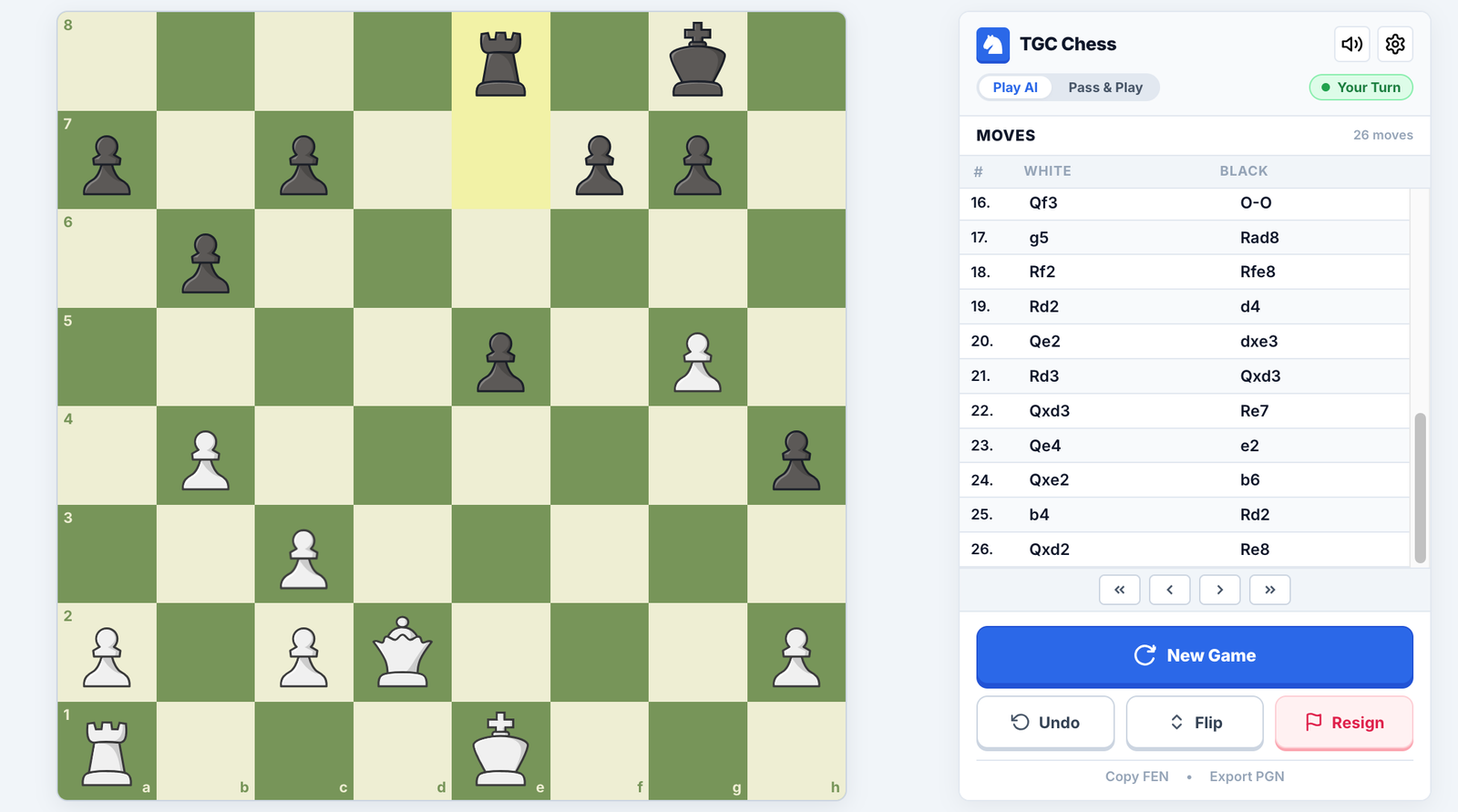 TGC Chess Middlegame Infiltration