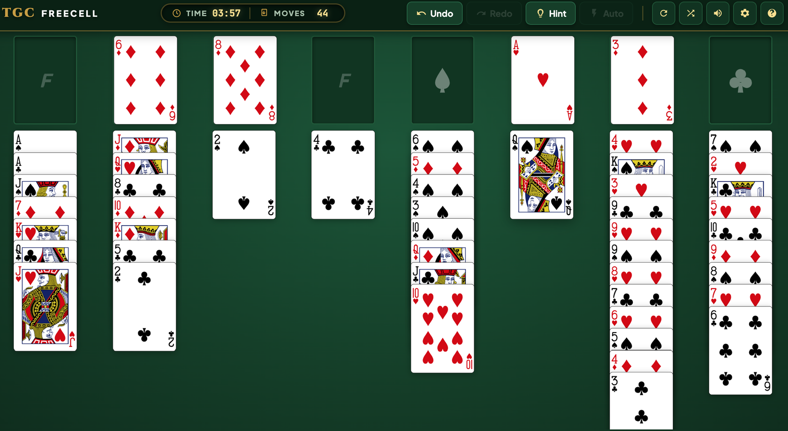 TGC FreeCell Foundation Building Progress