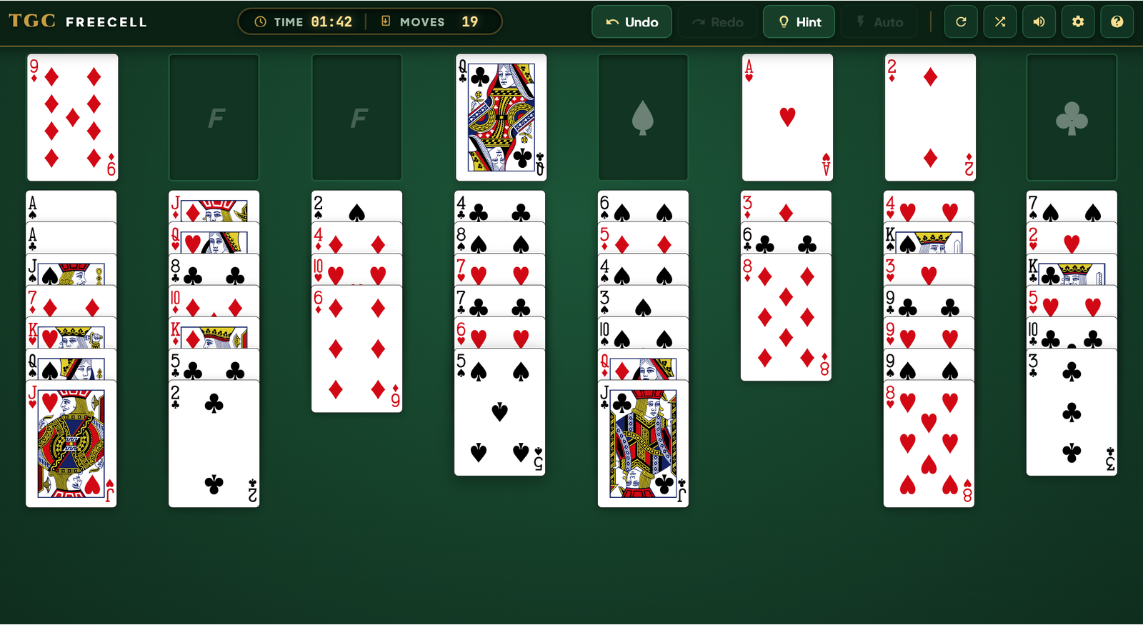 TGC FreeCell Endgame Tableau Clearing